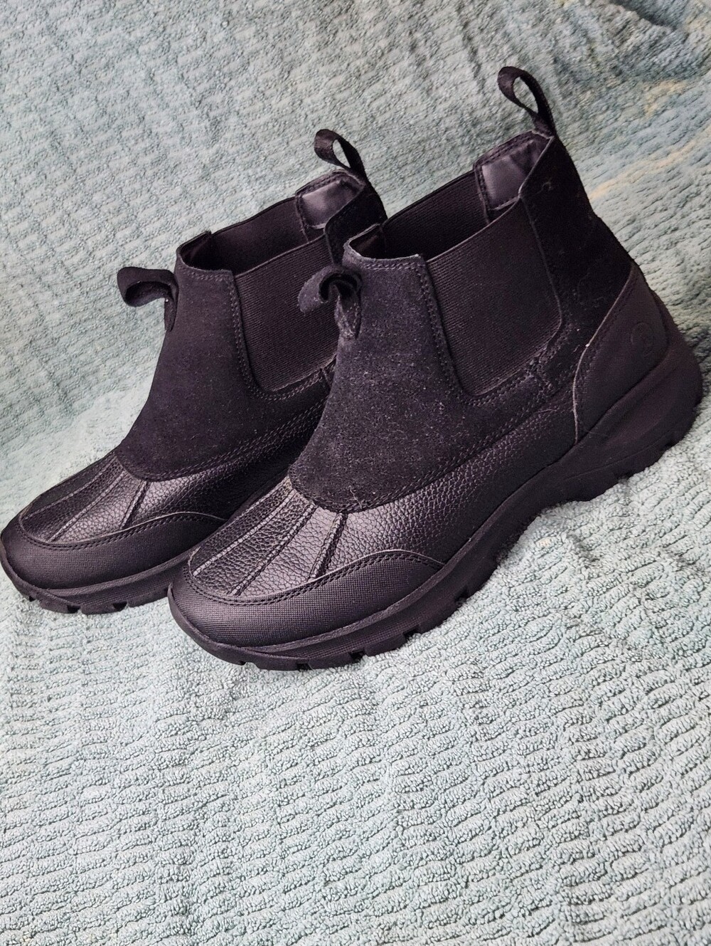Lands' End Black Chelsea Duck Boots mens size 8.5